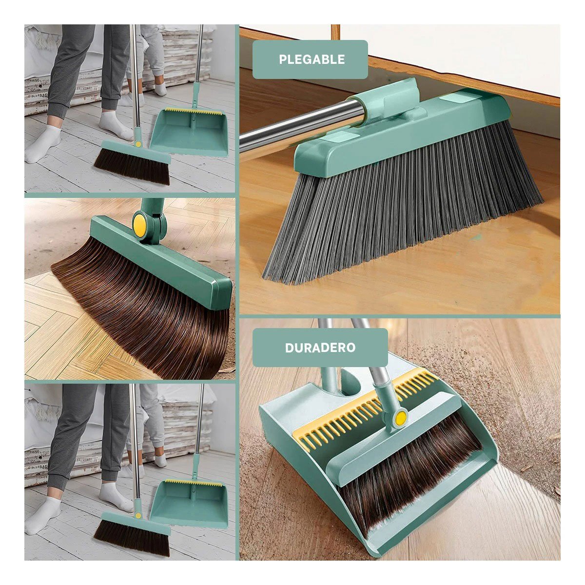 PACK2 ACCESORIO CON RECOGEDOR VERDE PARA LIMPIEZA FACIL DEL HOGAR USO DIARIO Y+PAPEL REGALO - 3