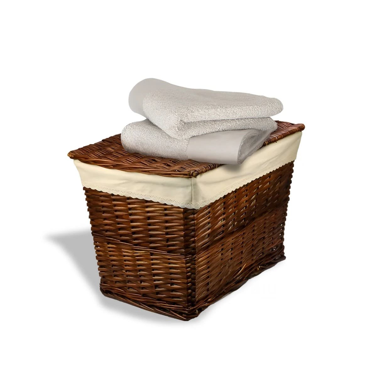 CONTENEDOR RECTANGULAR CON FORRO INTERIOR Y TAPA PARA ORDEN CASA MARRON Y+LIGAS REGALO - 5