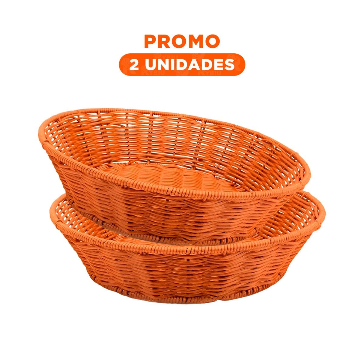 PACK2 BANDEJA CIRCULAR DE PLASTICO TEJIDO PARA USO DIARIO Y DECORACION HOGAR Y+REGALO STICKER - 1