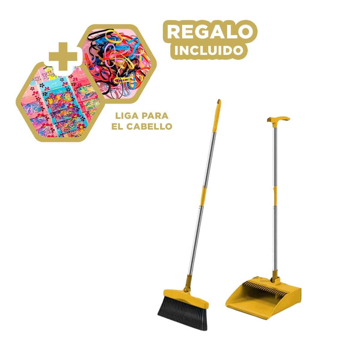 IMPLEMENTO DE LIMPIEZA CON ESCOBA Y RECOGEDOR PARA DORMITORIO Y SALA Y+LIGAS REGALO - 2