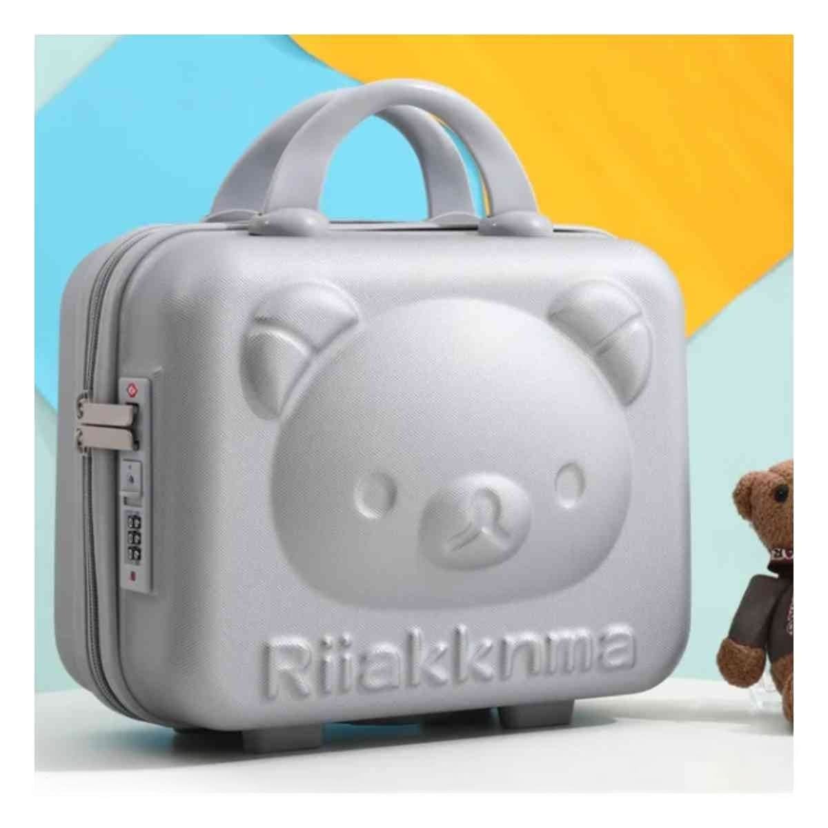 PACK4 MALETA MINI MULTIUSOS CON FIGURA DE OSO Y TONOS PLOMO SUAVES Y+PAPEL REGALO - 5
