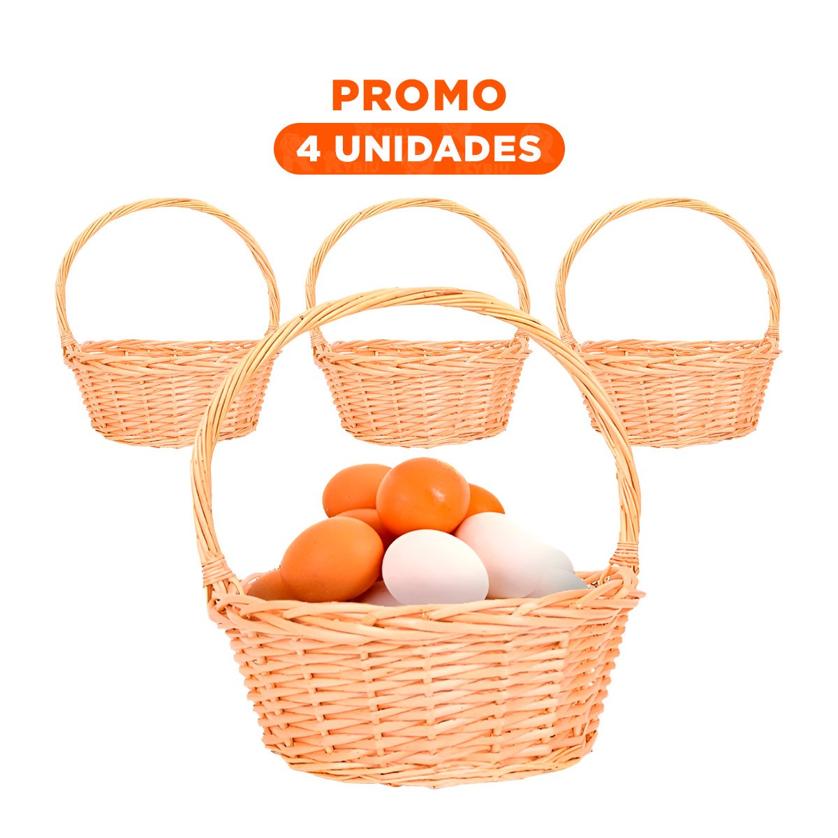 PACK4 CESTO DE USO DIARIO CIRCULAR DE MIMBRE DIMENSIONES 29X29X30CM - 1