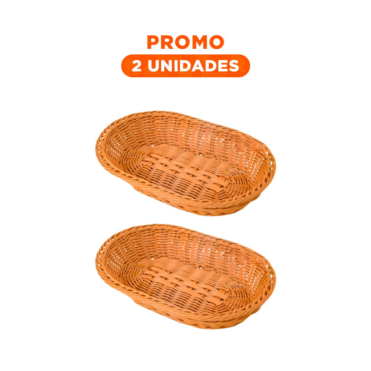 PACK2 CANASTA OVALADO DE PLASTICO TEJIDO 30X20X7CM VERSATIL PARA PAN Y+REGALO STICKER - 1