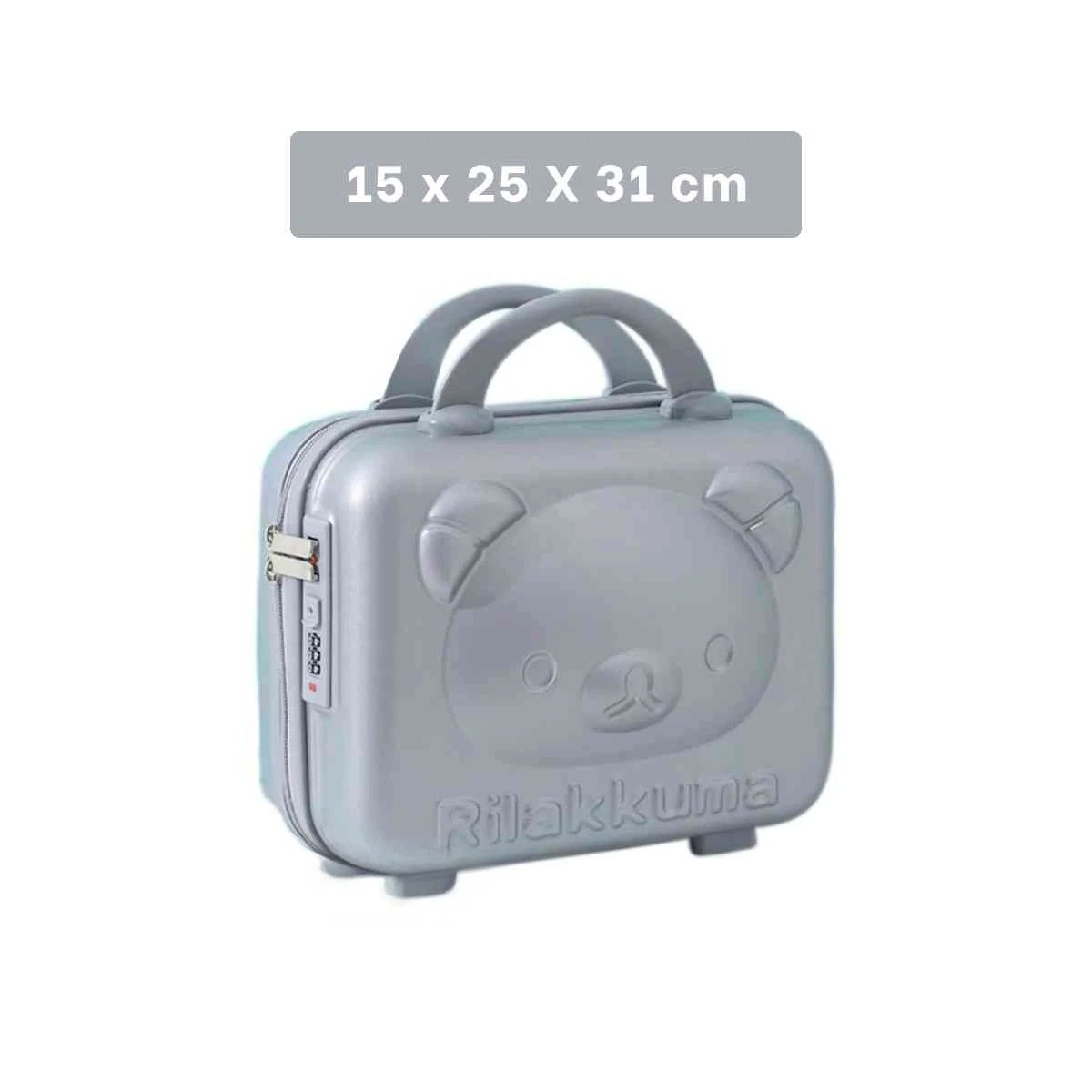 PACK6 MALETA MINI COMPACTA DE OSO CON USO MULTIUSOS Y COLOR PLOMO - 4