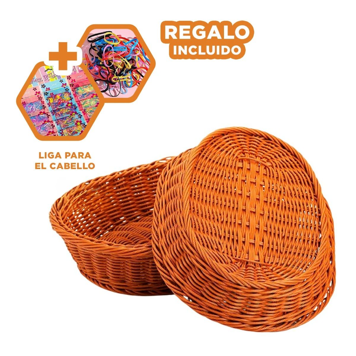 CANASTA PARA HOGAR CIRCULAR DE MIMBRE CON DIMENSIONES 34X34X35CM Y+LIGAS REGALO - 2