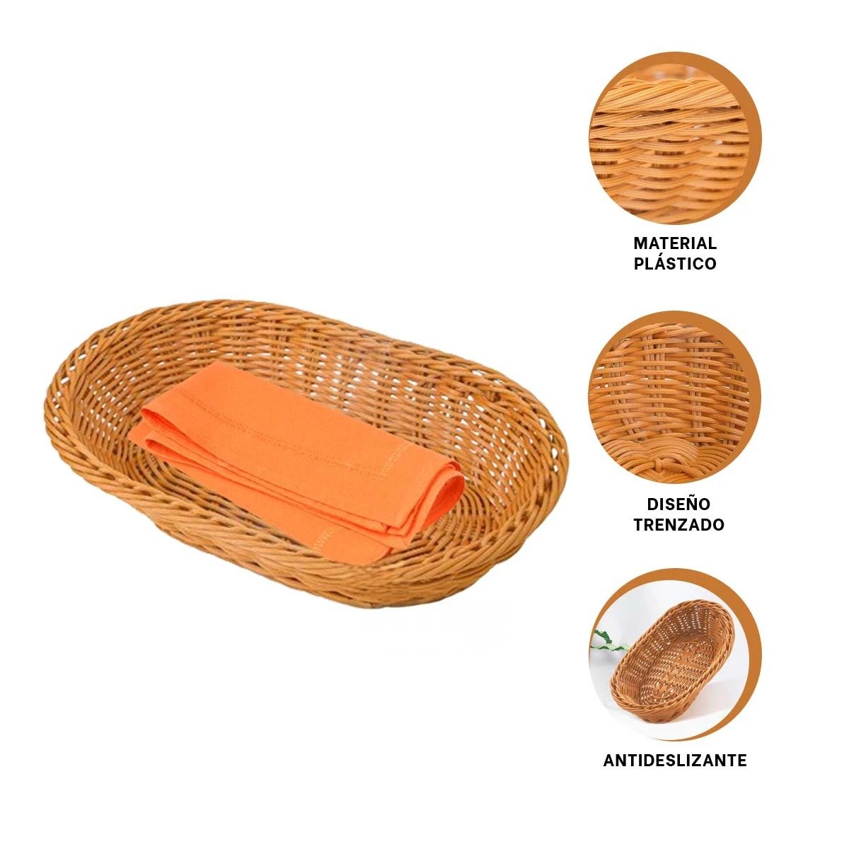 RECIPIENTE DE ESTILO MIMBRE LAVABLE PARA MESA DE COMEDOR Y+PAPEL REGALO - 5