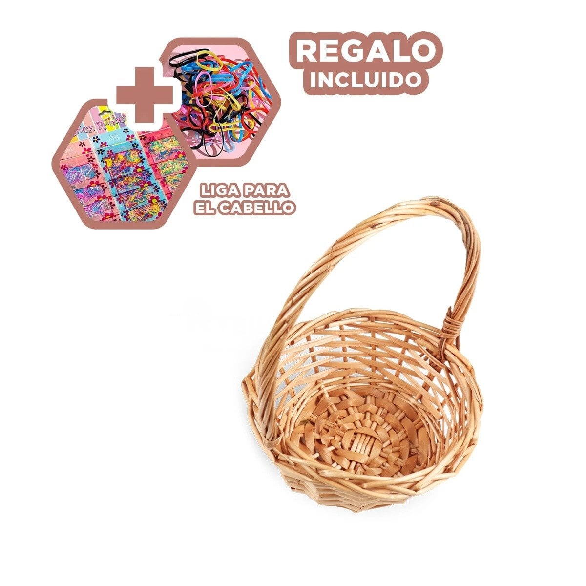 CANASTA PARA HOGAR CIRCULAR DE MIMBRE CON DIMENSIONES 29X29X30CM Y+LIGAS REGALO - 2