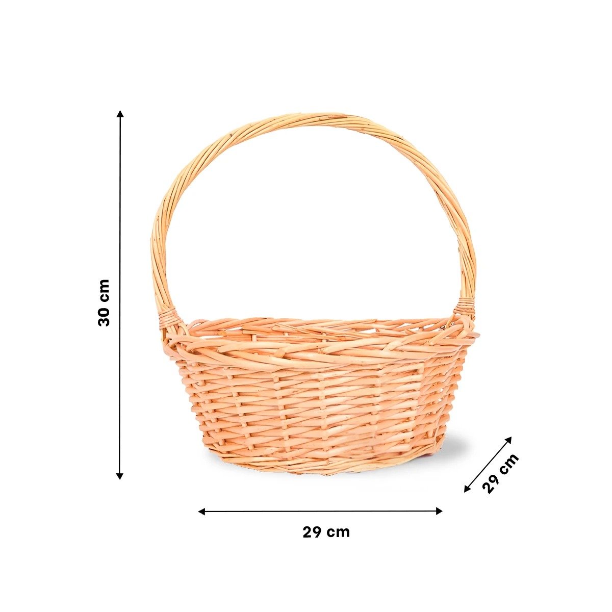 CANASTA PARA HOGAR CIRCULAR DE MIMBRE CON DIMENSIONES 29X29X30CM Y+LIGAS REGALO - 4