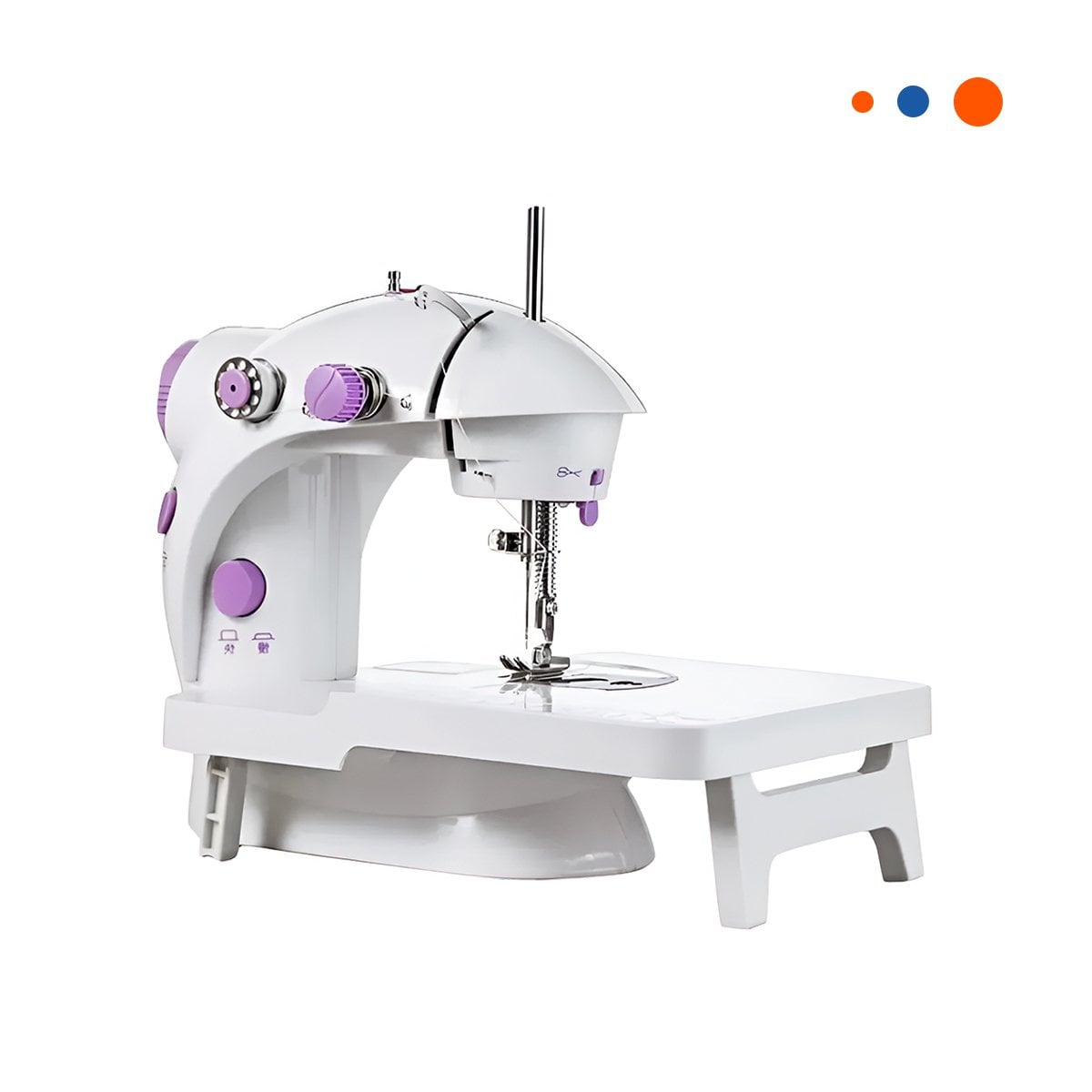 PACK4 EQUIPO CON DETALLES MORADOS Y MESA PORTATIL BLANCO PARA COSTURA Y+PAPEL REGALO - 3