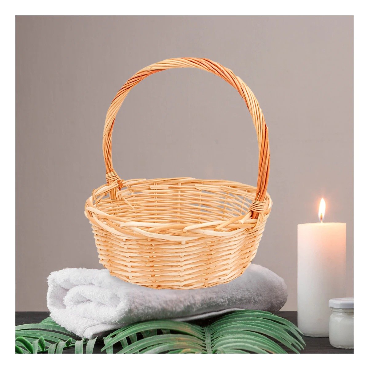 PACK6 RECIPIENTE DE MIMBRE CIRCULAR CON DIMENSIONES 29X29X30CM Y+REGALO STICKER - 3