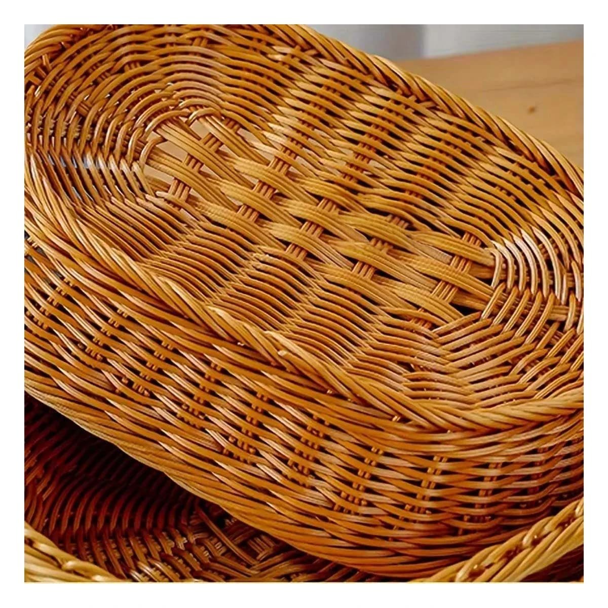 CANASTA DE MIMBRE CIRCULAR CON DIMENSIONES 34X34X35CM PARA ORGANIZACION Y+PAPEL REGALO - 1