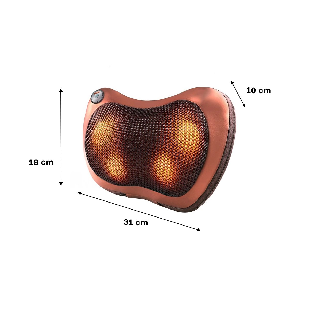 COJIN MASAJEADORA DE CUELLO ESPALDA Y LUMBAR CON VIBRACION Y CALOR PARA HOGAR Y+LIGAS REGALO - 4