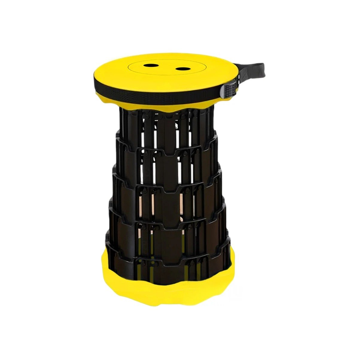 PACK4 SILLA PORTATIL CON DOBLE SEGURO PARA EXTERIOR TAPA AMARILLO CENTRO NEGRO Y+PAPEL REGALO - 3
