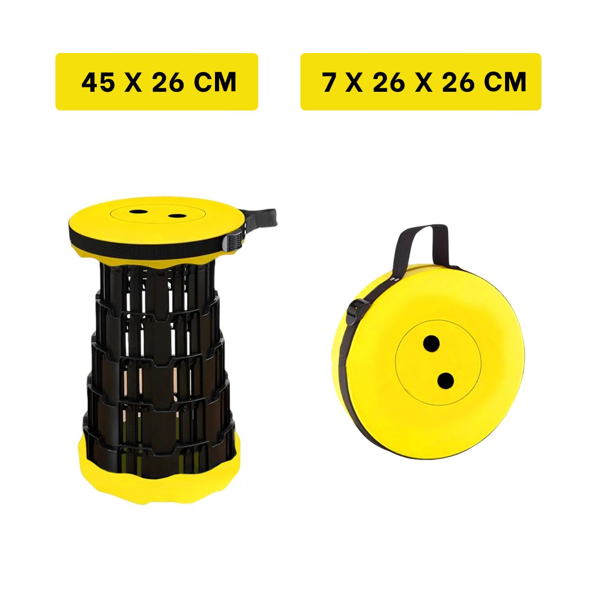 PACK12 BANQUETA LIVIANA DOBLE SEGURO PARA EXTERIOR TAPA AMARILLO CENTRO NEGRO Y+REGALO STICKER - 4