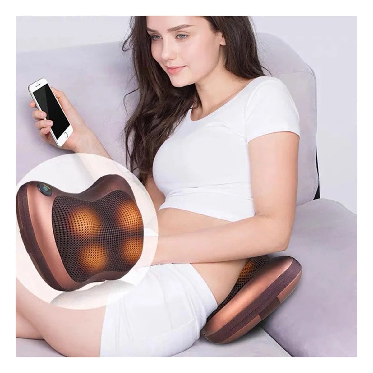 ALMOHADON MASAJEADOR DE ESPALDA Y CUELLO CON CALOR SUAVE PARA CASA Y+POST IT - 1