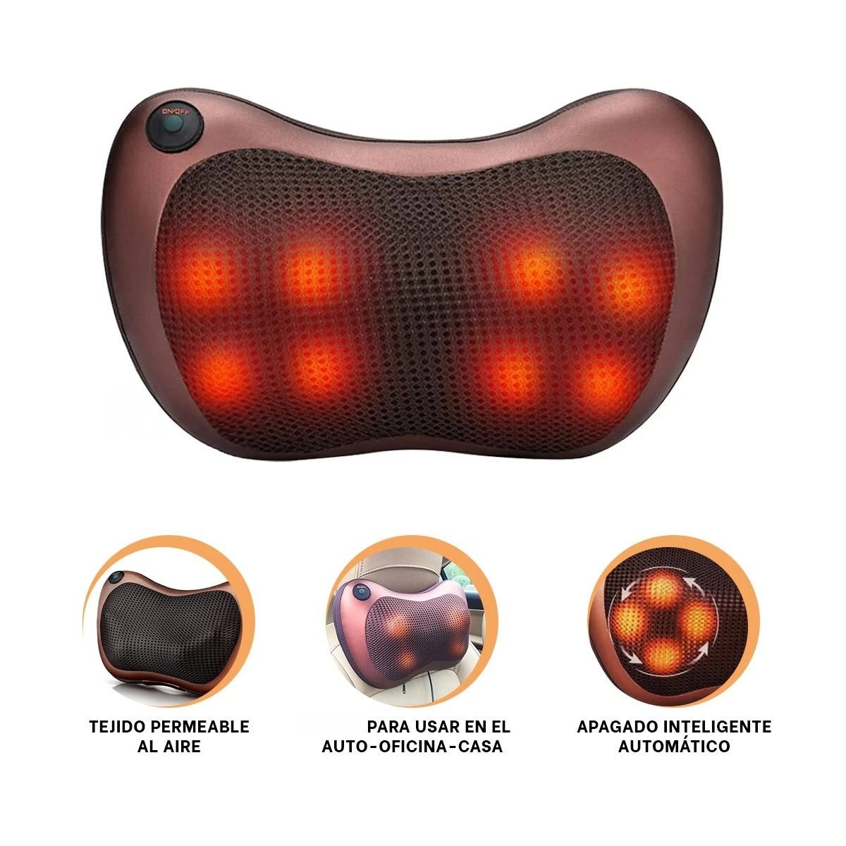 ALMOHADON MASAJEADOR DE ESPALDA Y CUELLO CON CALOR SUAVE PARA CASA Y+POST IT - 5