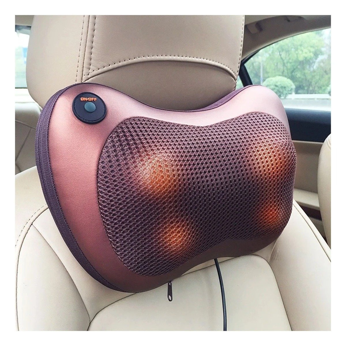 COJIN MASAJEADOR ELECTRICO PARA ESPALDA Y CERVICAL CON CALOR RELAJANTE Y+REGALO STICKER - 5