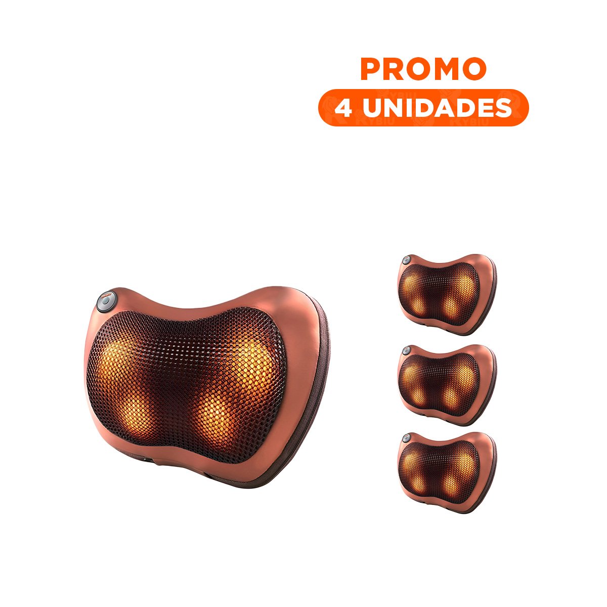 PACK4 COJIN LUMBAR MASAJEADOR CON CALOR PARA DESCANSO EN CASA Y OFICINA - 1