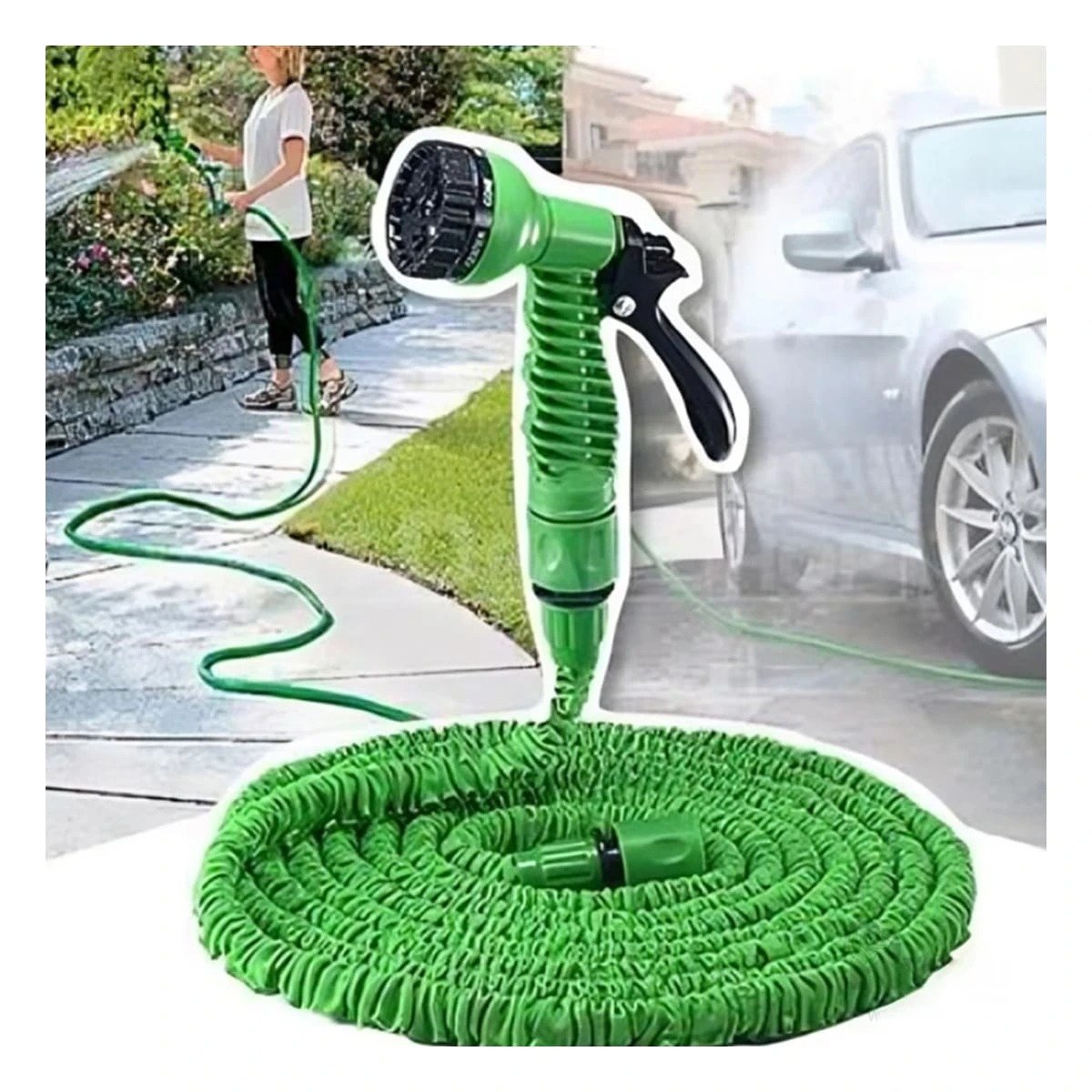PACK2 SISTEMA EXPANDIBLE DE 22 METROS VERDE PARA JARDIN HOGAR CON RIEGO PRACTICO - 3