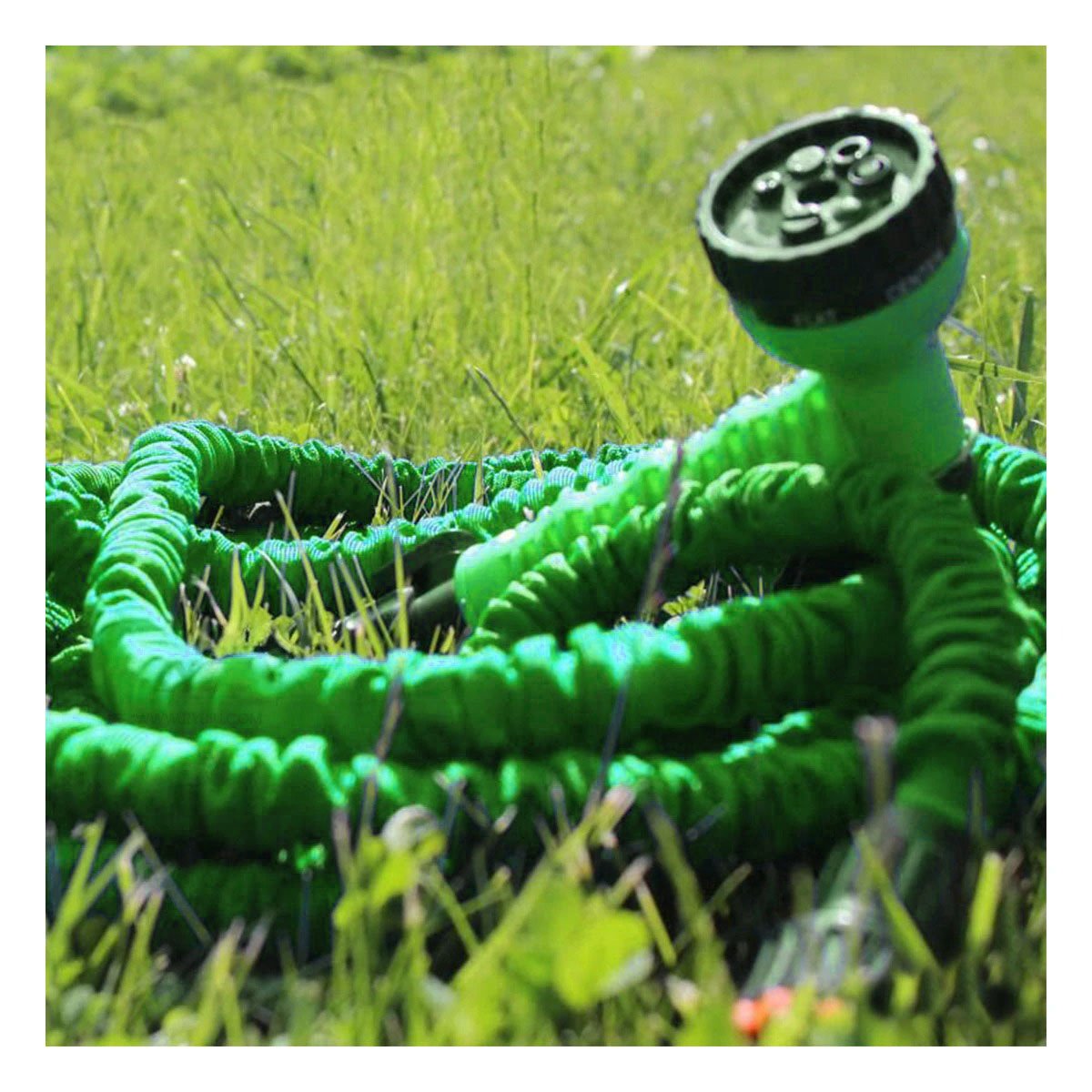 LINEA EXPANDIBLE DE 22 METROS VERDE PARA JARDIN HOGAR CON USO COMODO Y FLEXIBLE Y+LIGAS REGALO - 3