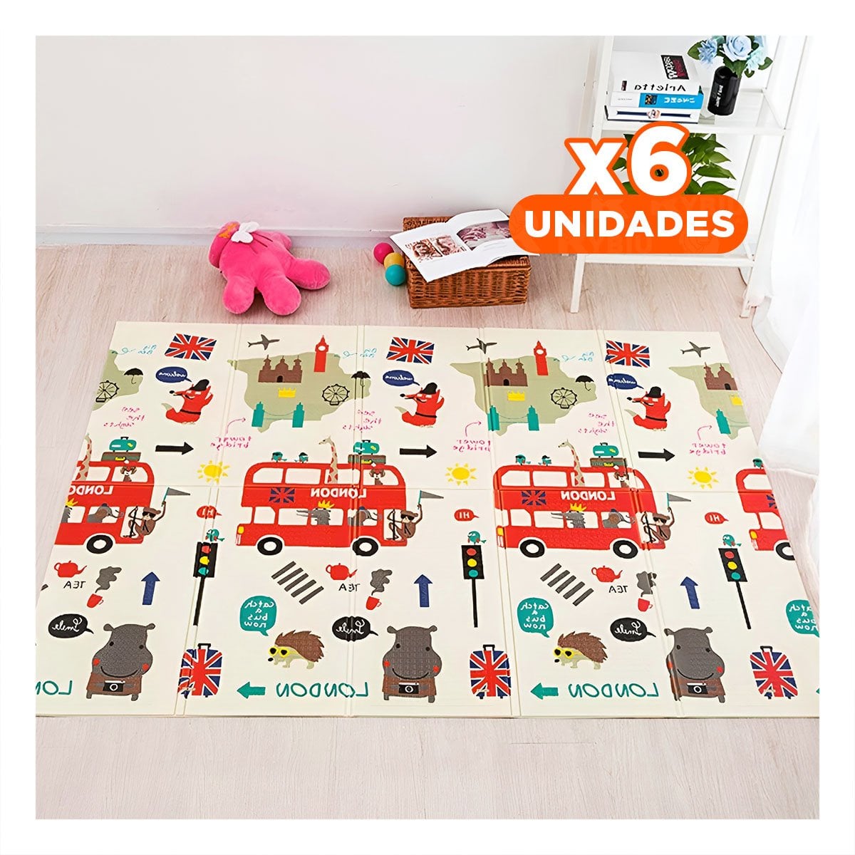 PACK6 ESTERA TEXTIL DE DECORACION PARA HOGAR CASA SALA DORMITORIO INFANTIL SUAVE - 1