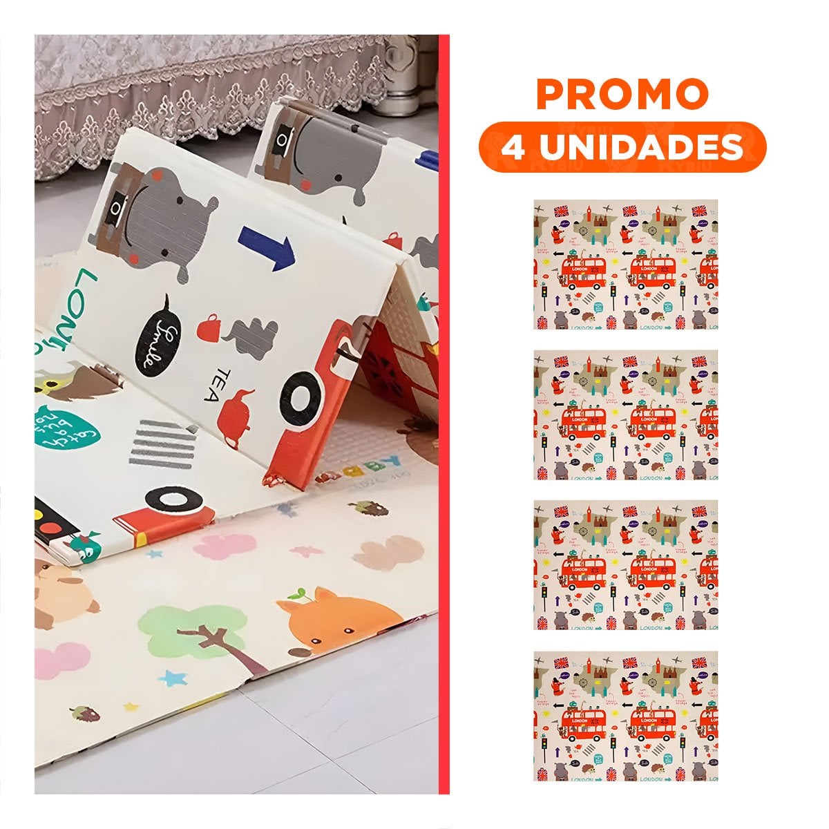 PACK4 ALFOMBRILLA DECORATIVA DE HOGAR PARA CASA SALA DORMITORIO INFANTIL SUAVE - 1