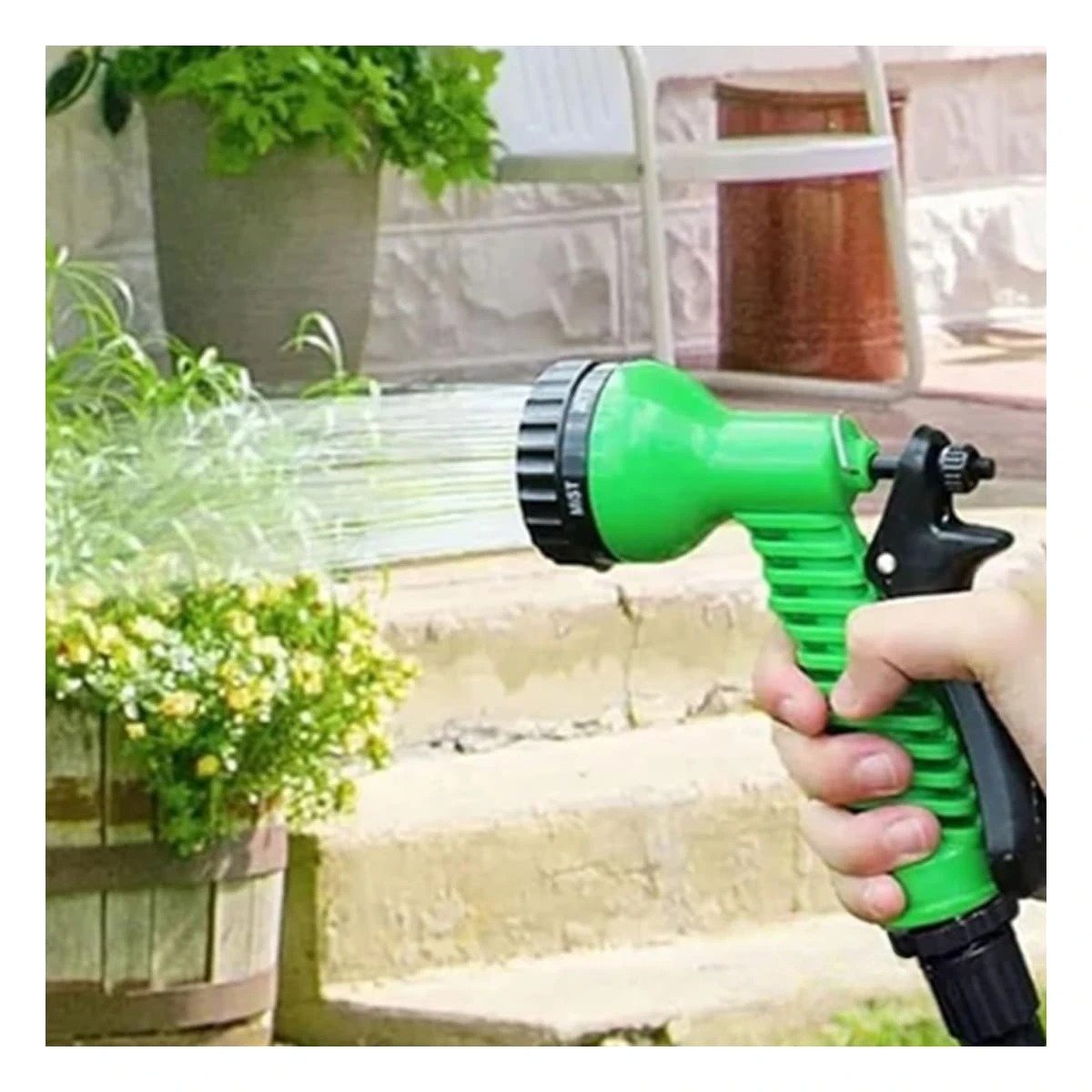 MANGUERON EXPANDIBLE 22 METROS VERDE PARA RIEGO EN JARDIN HOGAR USO CONSTANTE Y+POST IT - 1