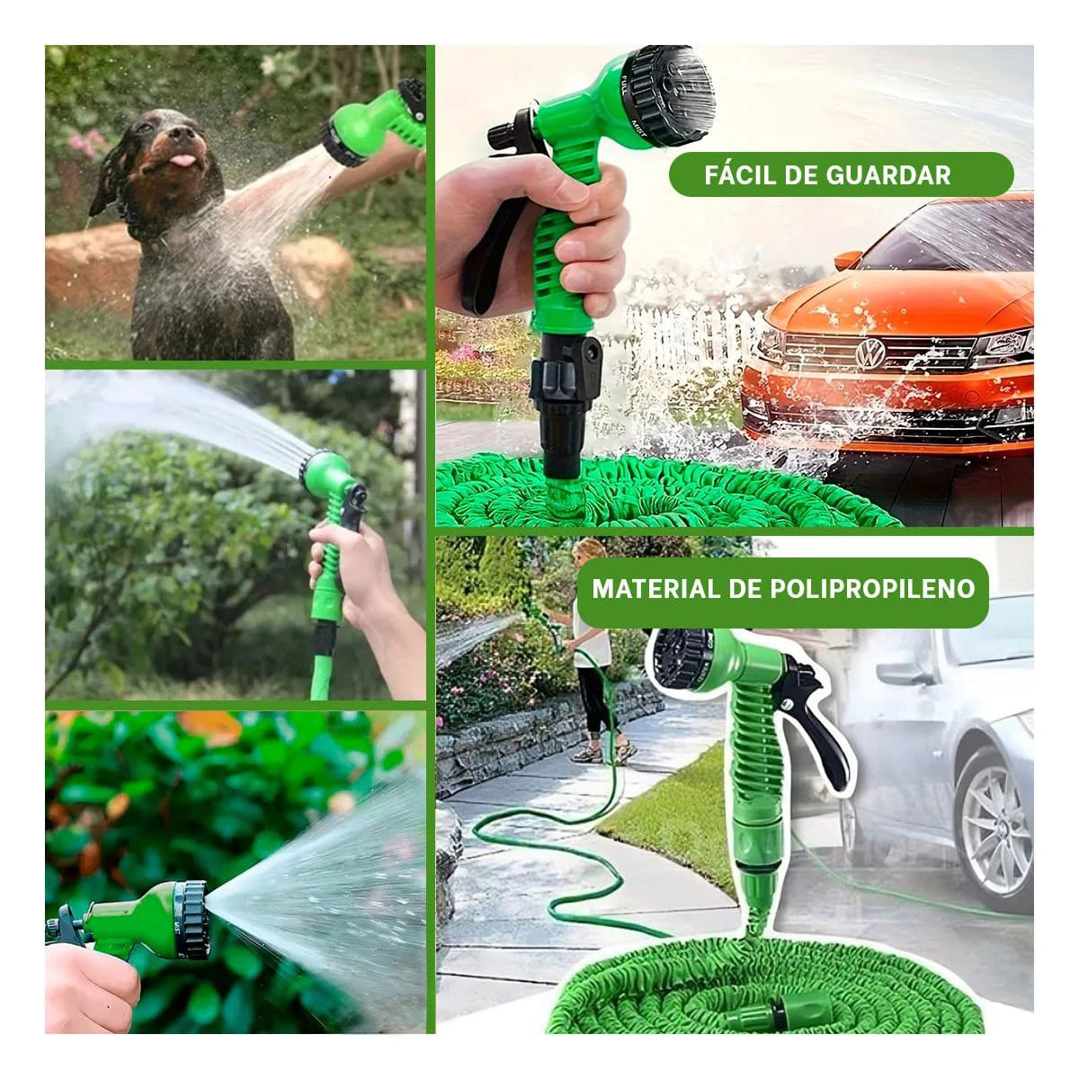 MANGUERON EXPANDIBLE 22 METROS VERDE PARA RIEGO EN JARDIN HOGAR USO CONSTANTE Y+POST IT - 2