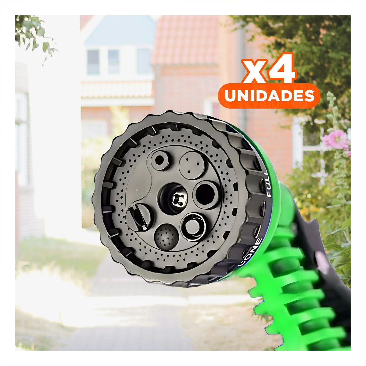 PACK4 SOLUCION EXPANDIBLE 22 METROS VERDE PARA JARDIN HOGAR Y RIEGO COMODO Y+PAPEL REGALO - 1