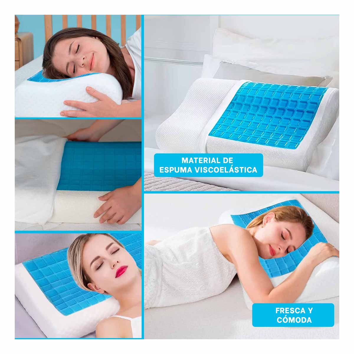 PACK6 PIEZA CERVICAL ORTOPEDICA CON GEL PARA APOYO AL CUELLO Y SUENO TRANQUILO Y+PAPEL REGALO - 3