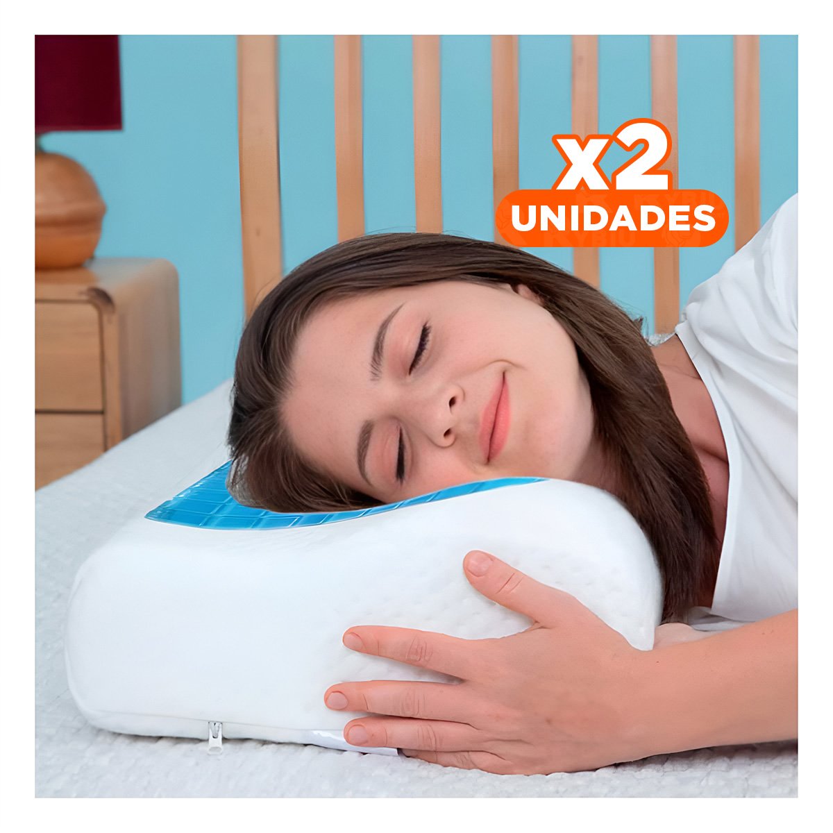 PACK2 CONFORT CERVICAL ORTOPEDICO CON GEL PARA APOYO AL DORMIR Y BIENESTAR Y+PAPEL REGALO - 1