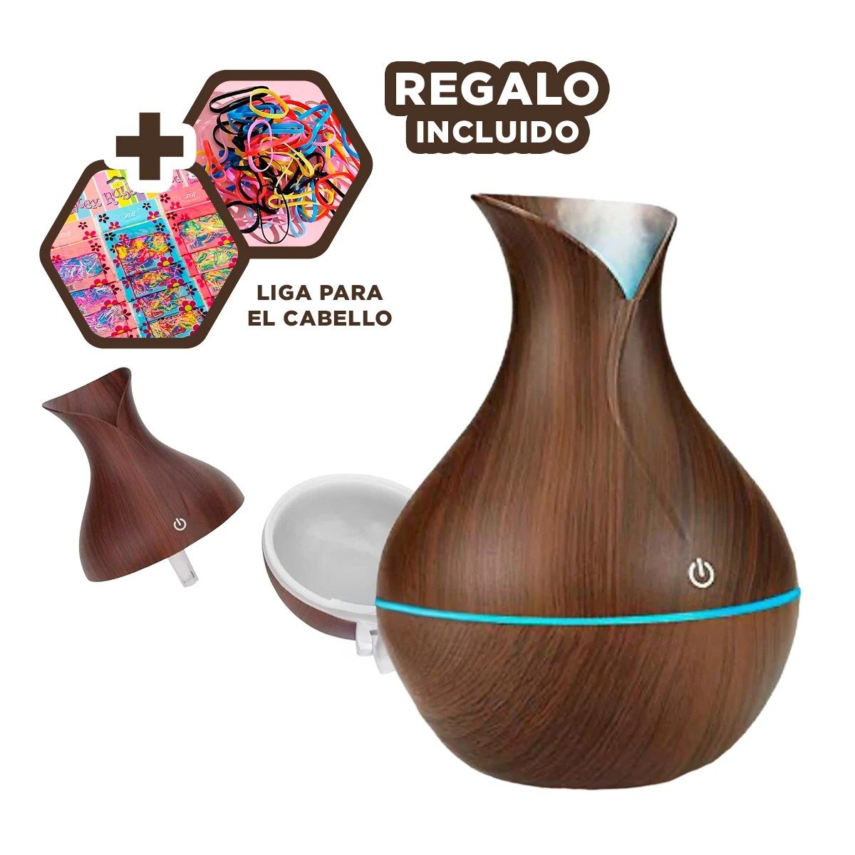 DISPERSOR DE AROMAS PARA DECORACION DE CASA EN MADERA OSCURO ESTILO NATURAL Y+LIGAS REGALO - 2