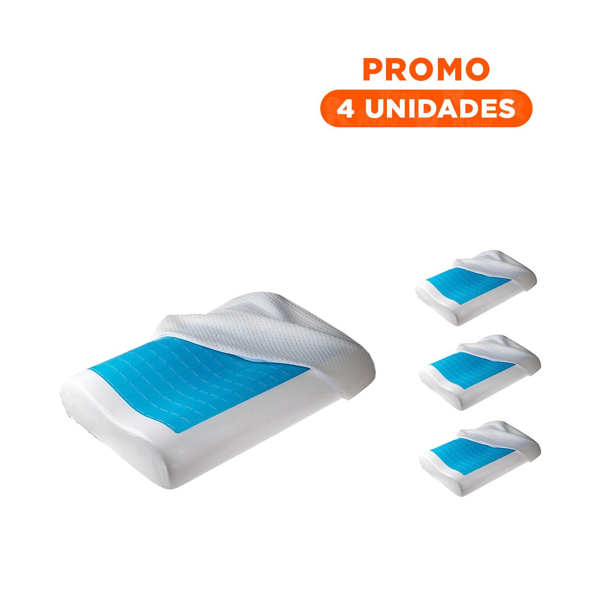 PACK4 RESPALDO CERVICAL ORTOPEDICO CON GEL PARA DORMIR COMODO Y REDUCIR PRESION - 1