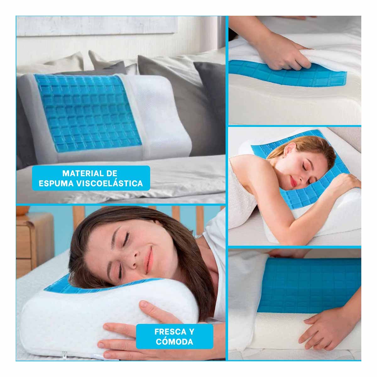 SOPORTE ORTOPEDICO CERVICAL CON GEL PARA SUENO REPARADOR Y DESCANSO PROLONGADO HOGAR Y+POST IT - 2