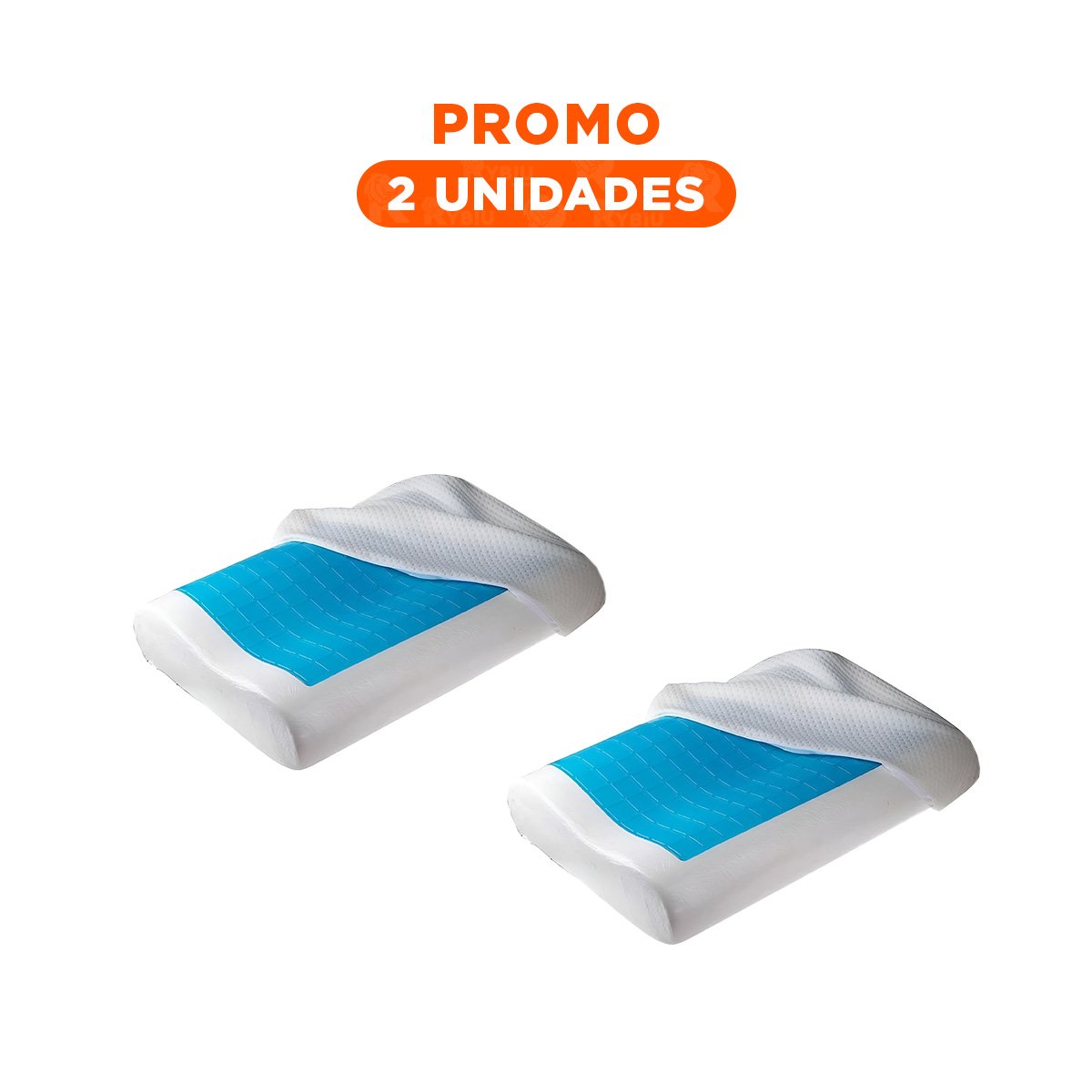 PACK2 COJIN CERVICAL ORTOPEDICO CON GEL PARA DESCANSO NOCTURNO Y POSTURA Y+REGALO STICKER - 1