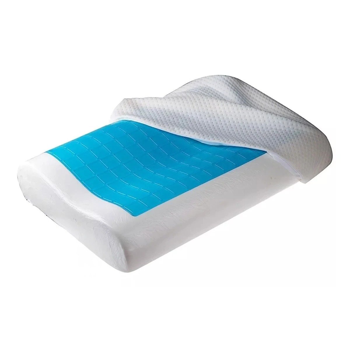 PACK2 COJIN CERVICAL ORTOPEDICO CON GEL PARA DESCANSO NOCTURNO Y POSTURA Y+REGALO STICKER - 2