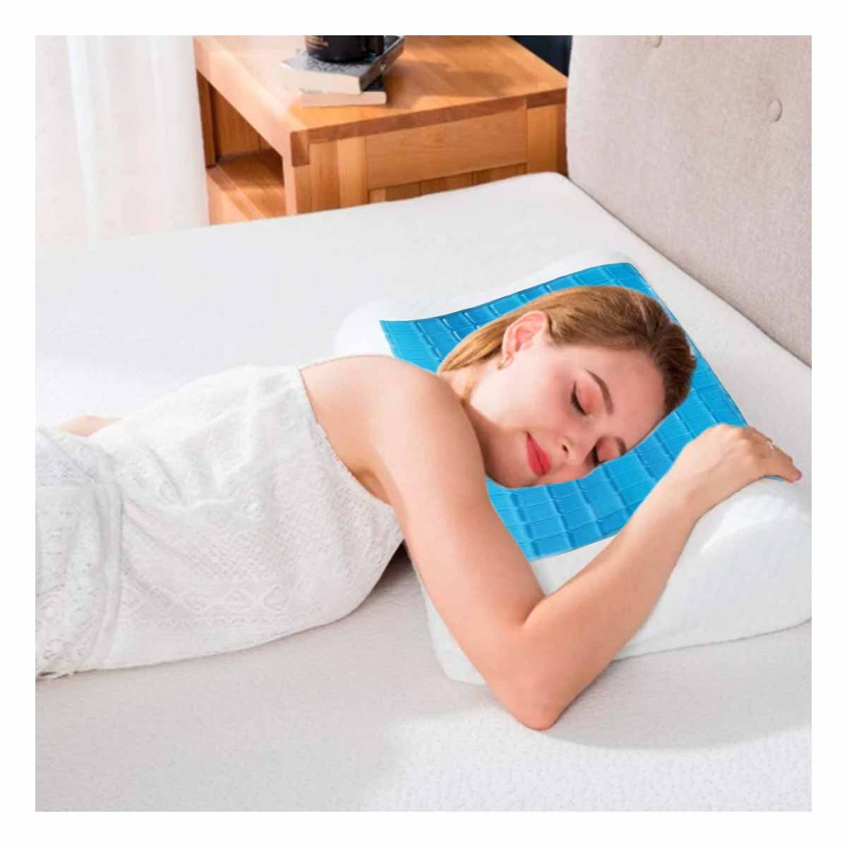 PACK2 COJIN CERVICAL ORTOPEDICO CON GEL PARA DESCANSO NOCTURNO Y POSTURA Y+REGALO STICKER - 3