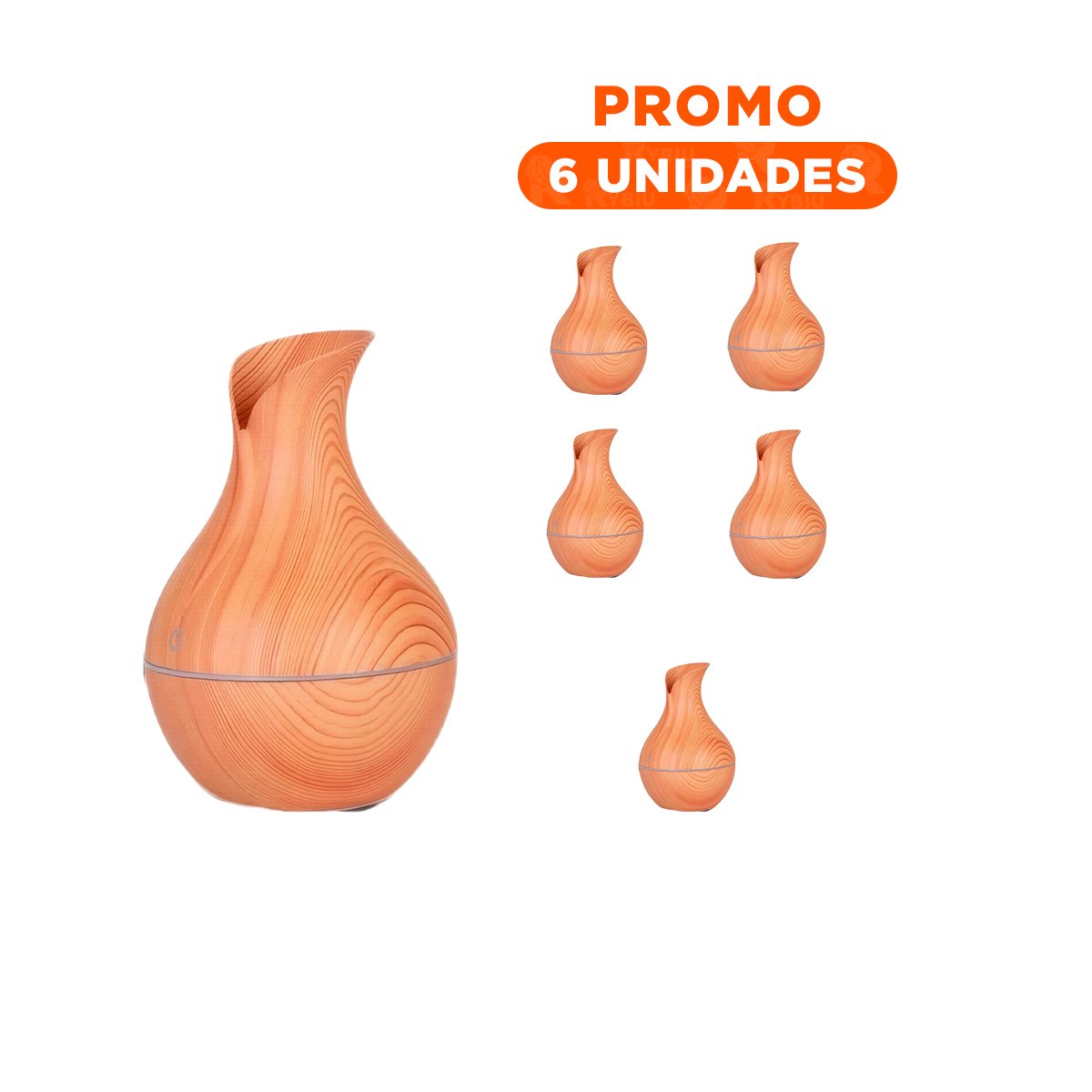 PACK6 OBJETO AROMATICO MADERA CLARO PARA DECORACION HOGAR CON PRESENCIA NATURAL - 1