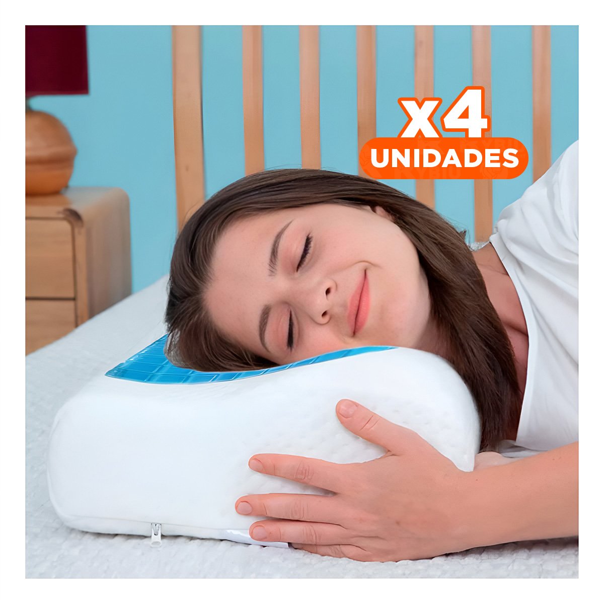 PACK4 BASE CERVICAL ORTOPEDICA CON GEL PARA SUENO PROFUNDO Y APOYO NATURAL Y+PAPEL REGALO - 1