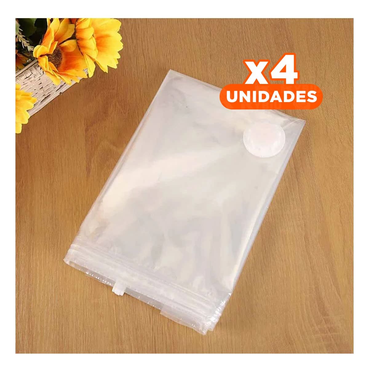 PACK4 BOLSA PRACTICA HOGAR 50 X 60 CM COLOR ANARANJADO PARA ORDEN EN CASA Y+PAPEL REGALO - 1