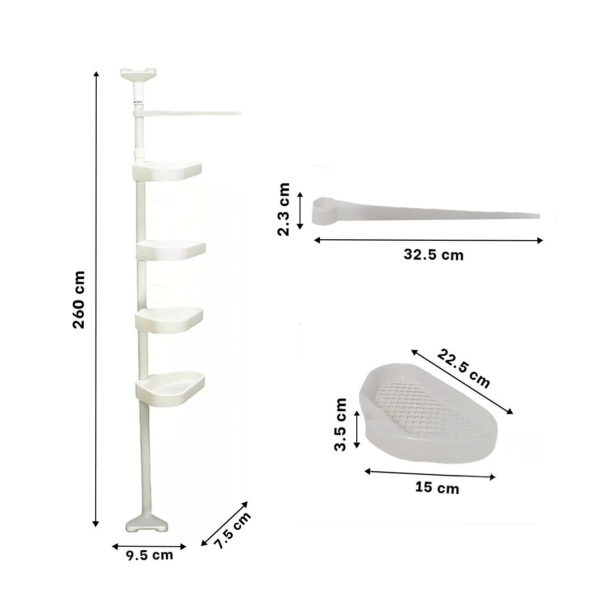 ESTANTE DE DUCHA DISENO DELGADO 2.6CM PARA ORGANIZACION PRACTICA DEL HOGAR Y+PAPEL REGALO - 4