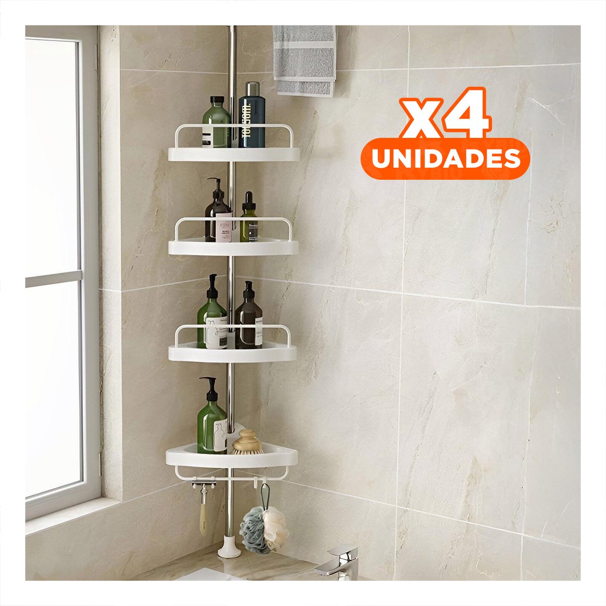 PACK4 MODULO VERTICAL DE DUCHA BLANCO PARA HOGAR CON DISENO CONTINUO Y+PAPEL REGALO - 1