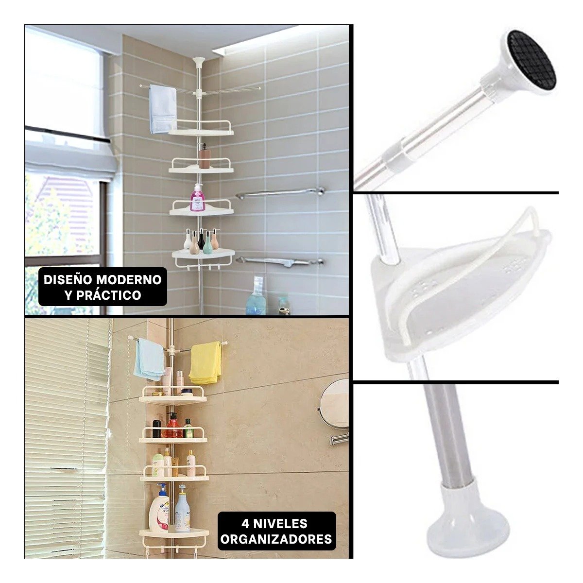 PERFIL DE DUCHA BLANCO PARA HOGAR CON ACABADO LIMPIO Y MONTAJE SENCILLO Y+POST IT - 2
