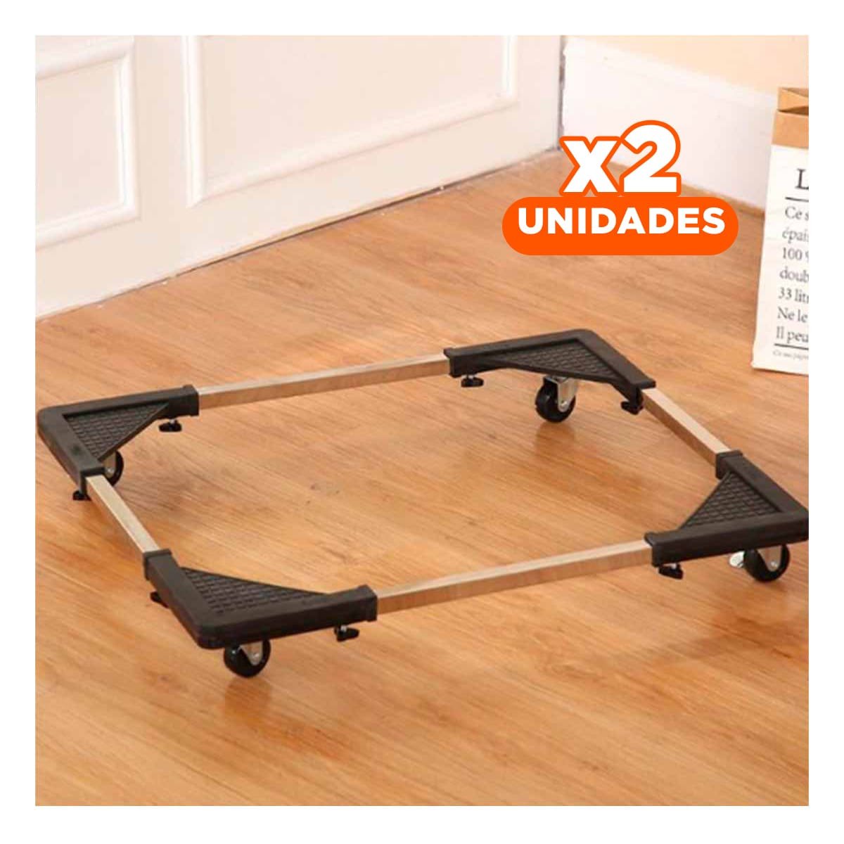 PACK2 SOPORTE DE ACERO NEGRO PARA MUEBLES BAJOS DE COCINA EN HOGAR - 1