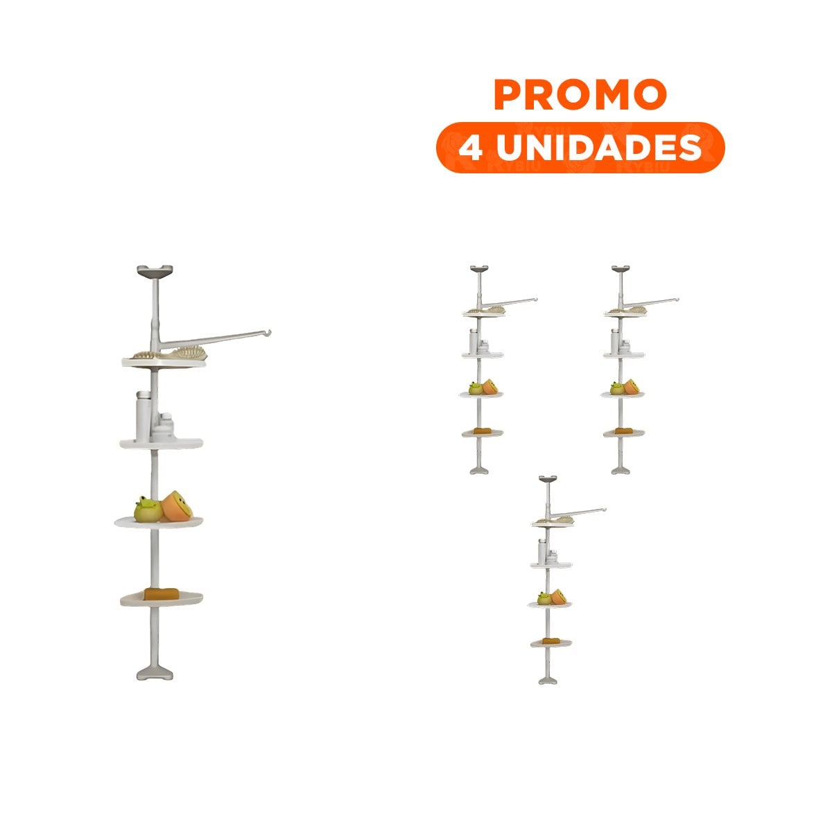 PACK4 BANDEJA DE DUCHA ESTRECHA 2.6CM PARA USO PRACTICO Y ESTILO EN EL HOGAR - 1