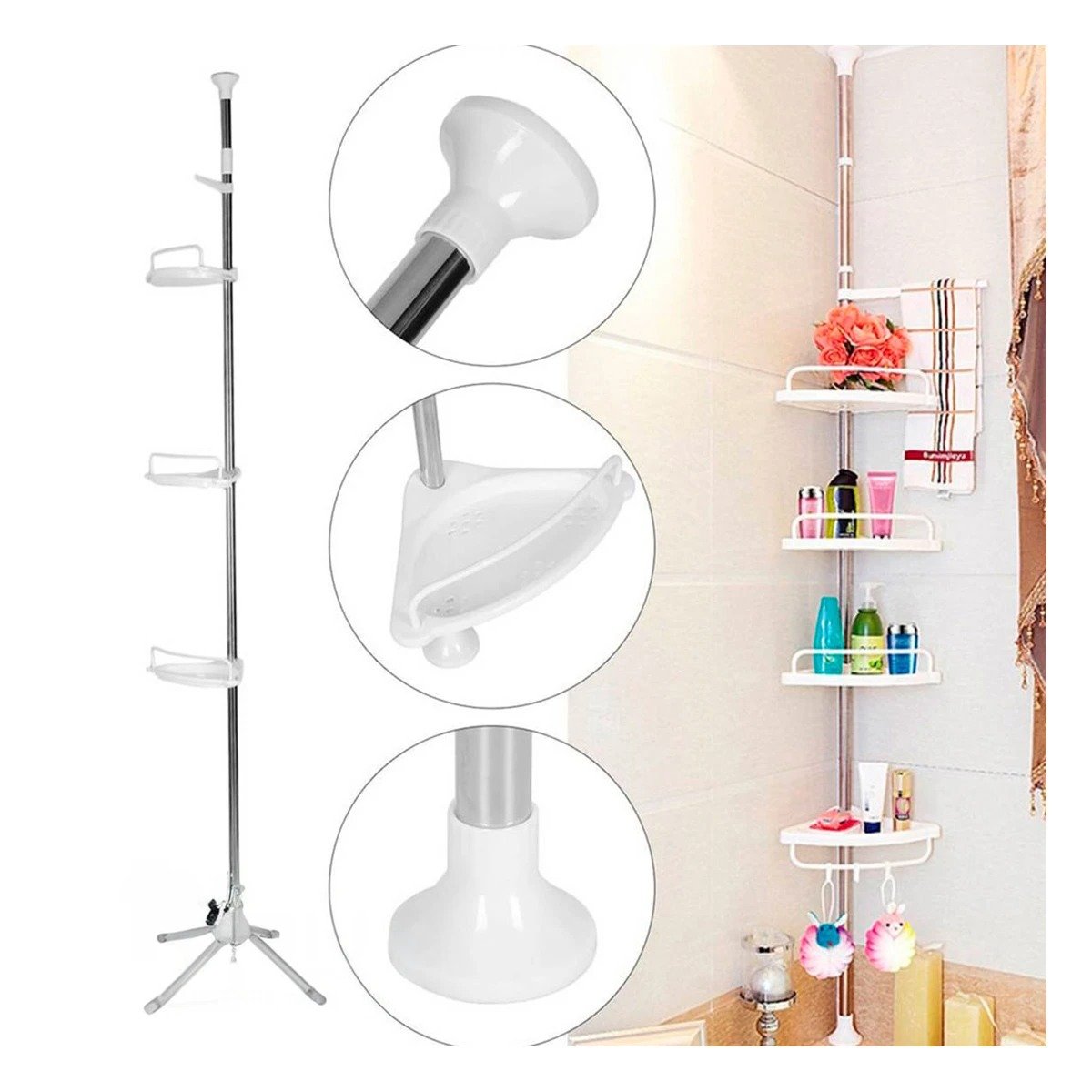 LATERAL DE DUCHA BLANCO PARA HOGAR CON DISENO PRACTICO Y USO DIARIO Y+REGALO STICKER - 5