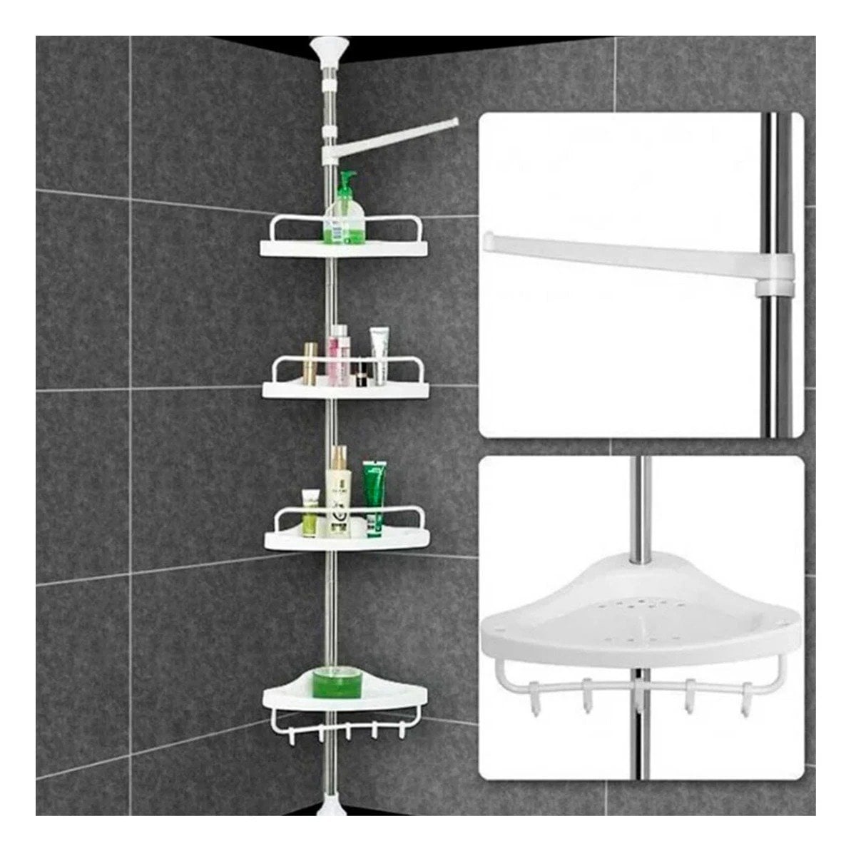 PACK4 BASE VERTICAL DE DUCHA BLANCO PARA CASA CON APROVECHAMIENTO TOTAL - 3