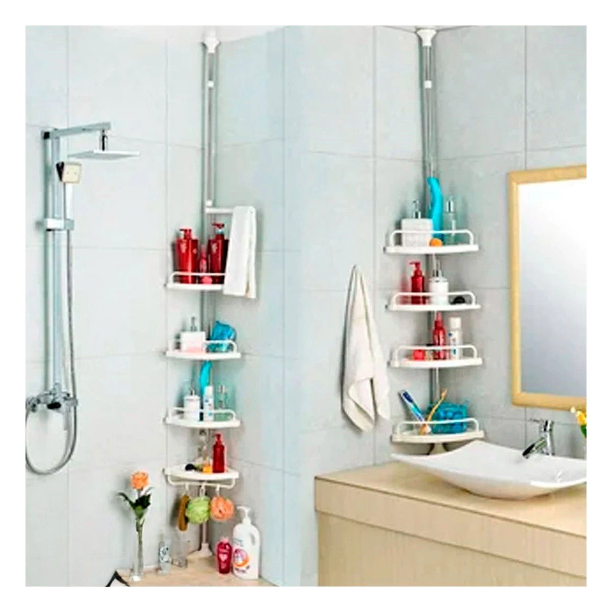 PACK4 BASE VERTICAL DE DUCHA BLANCO PARA CASA CON APROVECHAMIENTO TOTAL - 5