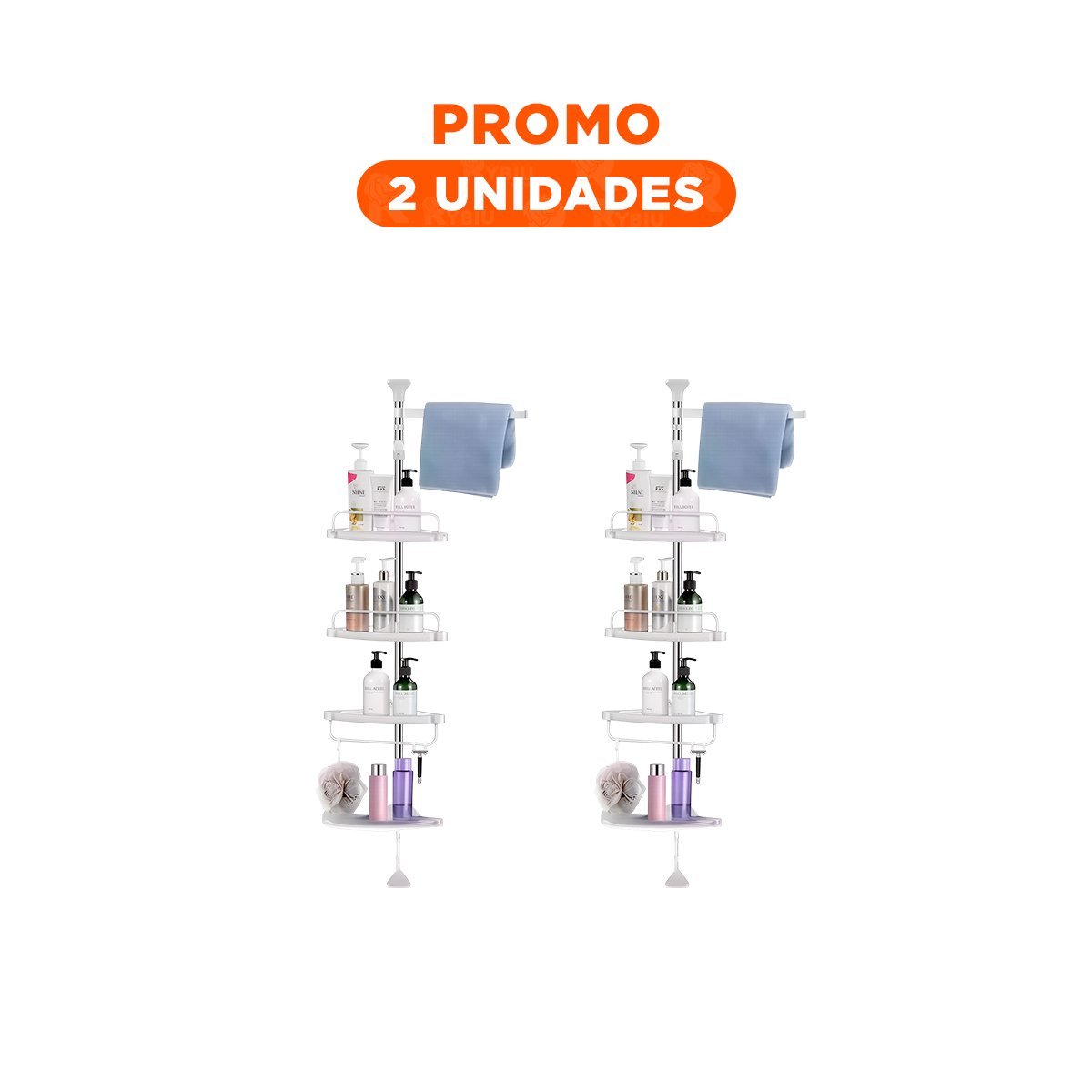 PACK2 EXTENSION VERTICAL DE DUCHA BLANCO PARA HOGAR CON ORDEN VISUAL Y+REGALO STICKER - 1