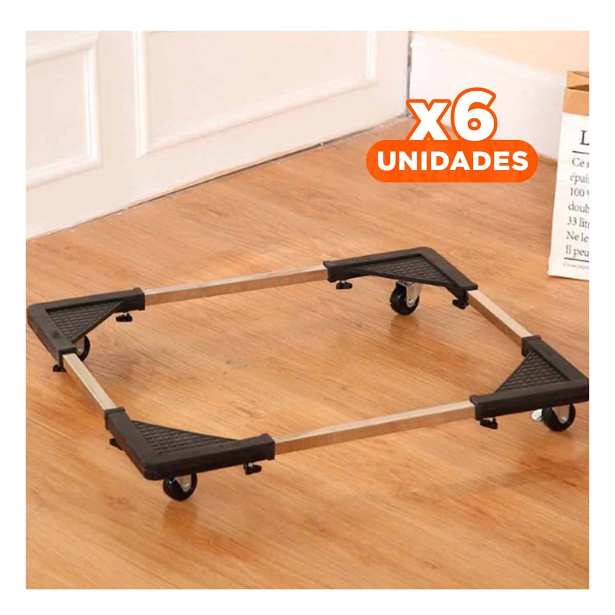 PACK6 SOPORTE METALICO NEGRO PARA MUEBLES DE COCINA RESISTENTE - 1